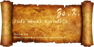 Zsámboki Kornél névjegykártya