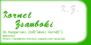 kornel zsamboki business card